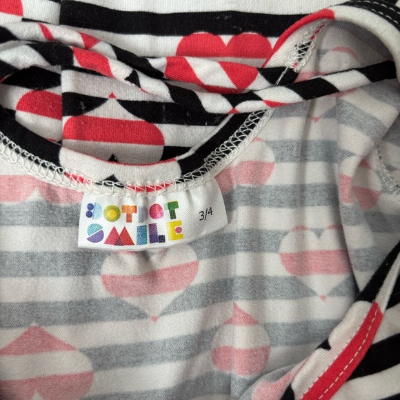 DotDotSmile -  Toddler Girl's Dress - Hearts and Stripes Ballerina Dress in 3/4 - Picture 6 of 6